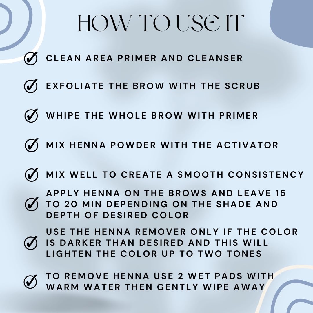 Henna for Brow Coloring and Tinting , Made from Natural and Harmless Ingredients, Tint your Brows, Long Lasting and Waterproof (Black)