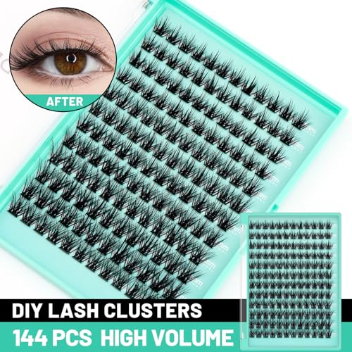 Bodermincer Eyelashes Clusters 10-12-14mm Mixed/12-14-16mm Mixed/14-16-18mm Mixed/16-18-20mm Mixed Nature D Curl False Lashes Cluster Eyelashes (10-12-14mm Mixed)