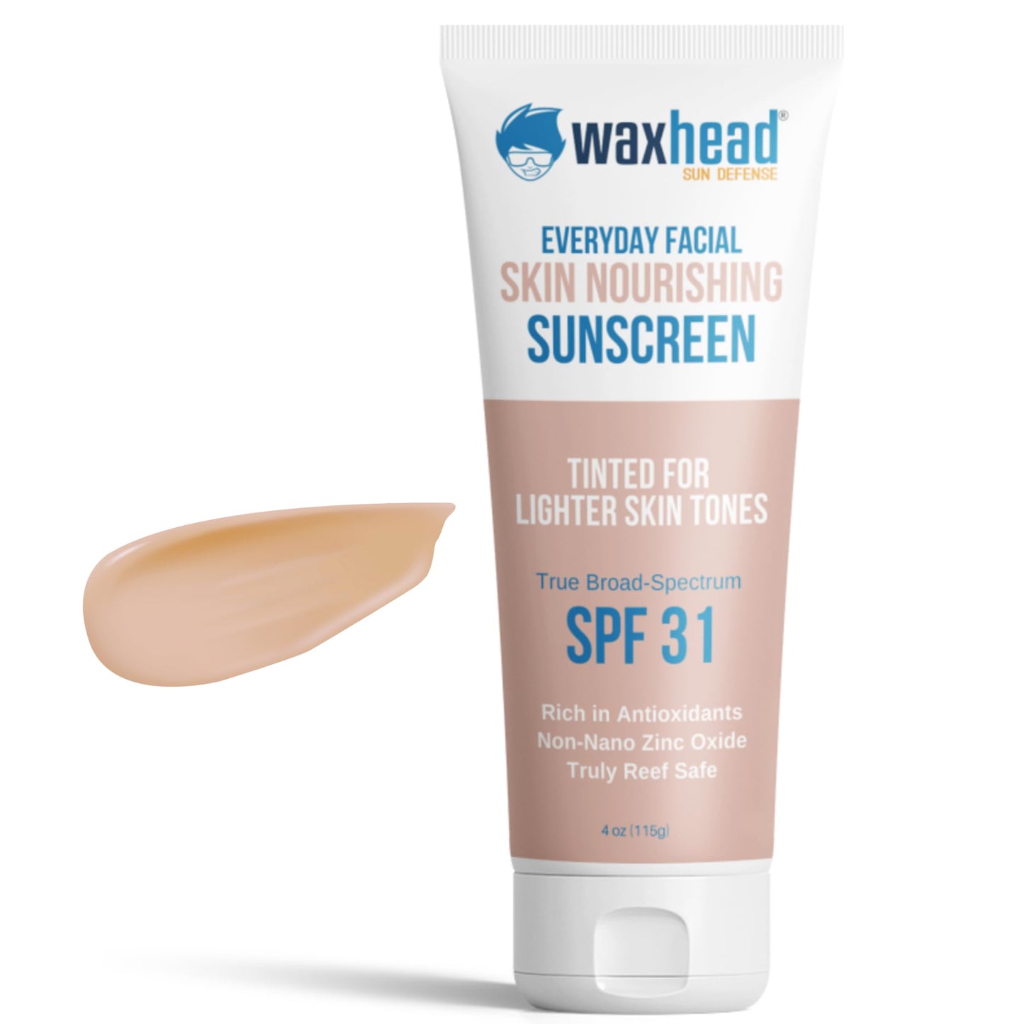 Waxhead Tinted Mineral Sunscreen SPF 31 - Sheer Light Tinted Sunscreen for Face, Tinted Moisturizer with SPF, Tinted Mineral Sunscreen for Face, BB Cream Tinted Moisturizer with SPF, Mineral Sunscreen