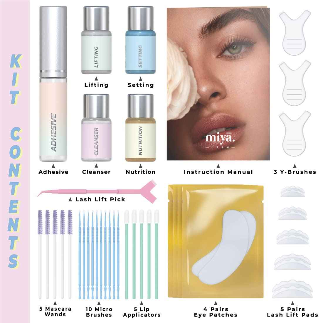 MIYA LASH | Lash Lift Kit & Eyelash Growth Serum | Keratin Lash Lift & Lash Enhancing Serum for Thicker, Longer Lashes