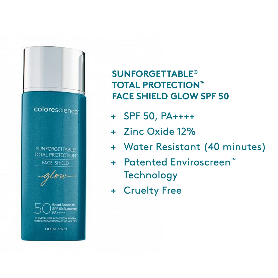 Colorescience Sunforgettable Total Protection Face Shield Glow SPF 50, Glow, 1.8 Fl Oz