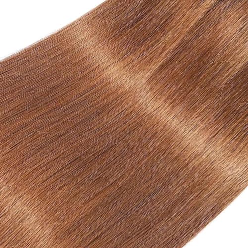 Light Brown Straight Human Hair Bundles - 3 Pack #30 Virgin Hair