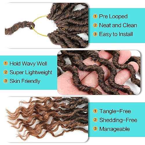 Karida Goddess Locs Crochet Hair 12 Inch, 8 Packs Faux Locs Crochet Hair for Black Women, Pre Looped Crochet Faux Locs With Curly Ends (12 Inch (Pack of 8), T30#)