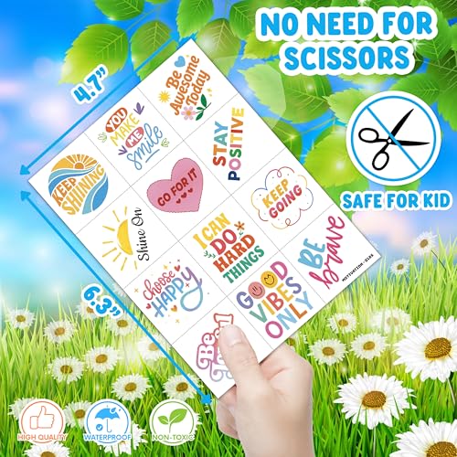96 PCS Motivational Temporary Tattoos for Kids | Party Favors