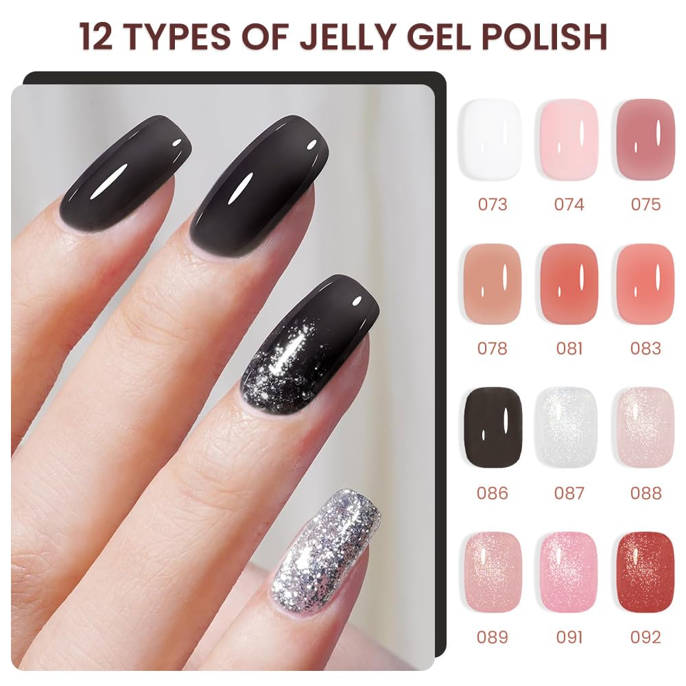 XZMeiLun Sheer Black Gel Nail Polish,UV Light Cure Transparent Black Gel Polish for Nail Art DIY French Salon Manicure and Pedicureat Home, Spring Summer Autumn Winter Gel Nail Holiday Gift for Women