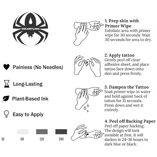 INKARTLINK Semi Permanent Tattoos, Realistic Temporary Tattoos, Snake Tattoos for Cool Boys and Girls, Waterproof and Non-reflective, Exquisite Packaging, Unique Design(Snake 4)