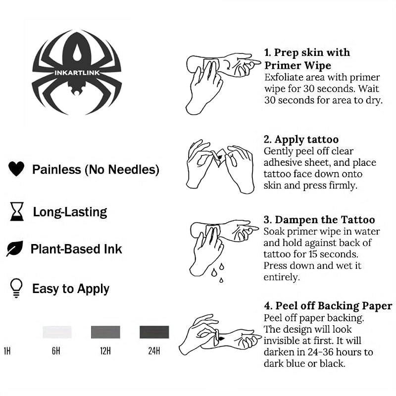 INKARTLINK Semi Permanent Tattoo - Mini Cross Design, Waterproof