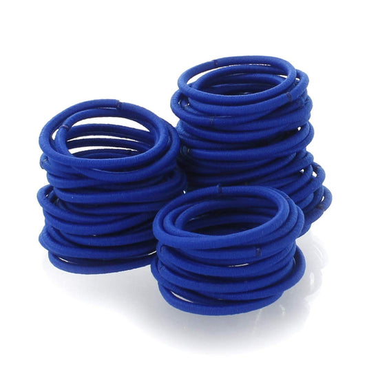 My Lello Small Royal Electric Blue Hair Elastics Ponytail Holders No Damage No Metal - 100 Pack