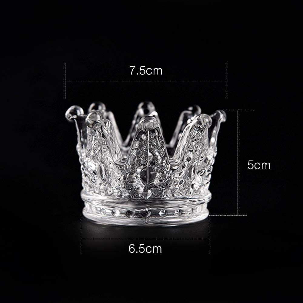 KADS 2 PCS Crown Nair Art Acrylic Liquid Powder Glass Dappen Dish Glass Cup Nails Art Pen Holder Nail Dappen Dish Nail Crystal Bowl Dapping Dish Glass Crystal Cup for Acrylic Liquid Powder