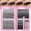 FADLASH Lash Clusters Kit 640PCS - Natural D Curl 8-16mm