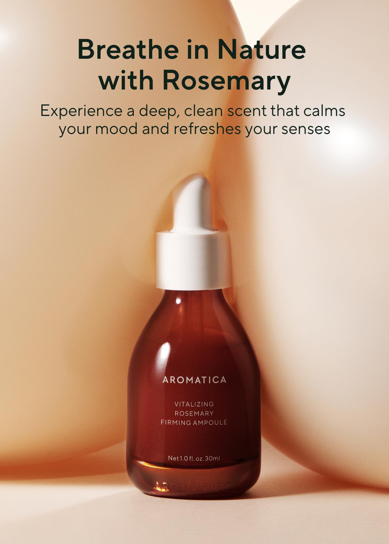 AROMATICA Vitalizing Rosemary Firming Ampoule Serum 30ml - Skin Revitalizing Retinol Serum for Face, Moisturizing & Strengthening Skin Barrier