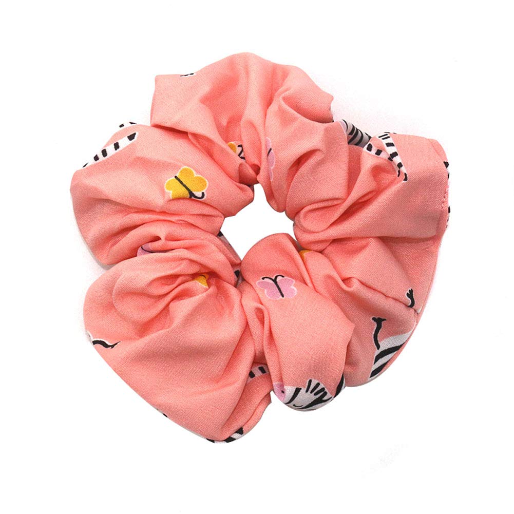 Fodattm 4PCS Elastic Hair Scrunchies Hair Bands Hair Ties Scrunchy Hair Rope Ponytail Holder for Women (Zebra pattern)