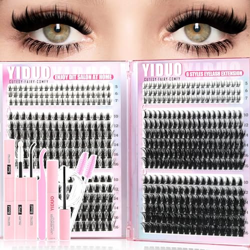 YIDUO 534Pcs Eyelash Extensions Kit - Manga & Bottom Lash Clusters