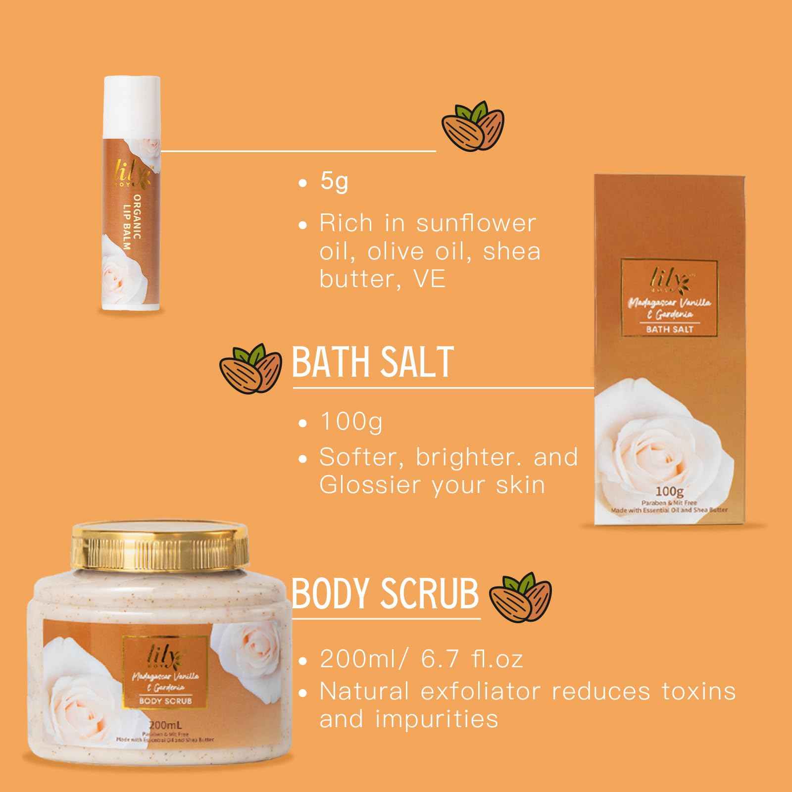 Christmas Gifts for Women - 10-Piece Honey Almond Bath and Body Gift Set for Women Spa Gift Basket Self Care Kit with Bath Bomb | Mothers Day, Birthday Gifts, All Occasion Holiday Present