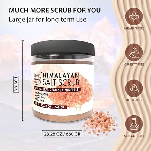 Dead Sea Collection Himalayan Salt Scrub ? Exfoliating Body Scrub for Women ? Moisturizing and Nourishing Skin ? with Pure Oils and Dead Sea Minerals (23.28 Oz)