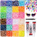 6600Pcs Mixed-Color 5mm Resin Rhinestones with B7000 Glue for Crafts