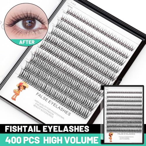 D Curl Lash Clusters 400pcs Volume Lashes 8-10-12-14mm Mix