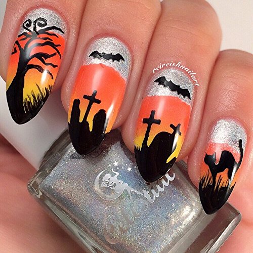 Whats Up Nails - Bats Vinyl Stencils for Halloween Nail Art Design (1 Sheet, 20 Stencils)