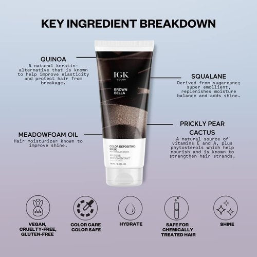 IGK Color Depositing Mask Cocoa Brown Bella