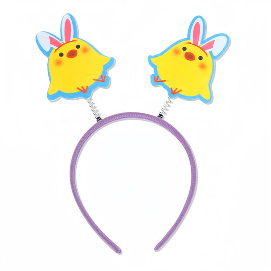 HIFANMM Easter Headbands Chick Hair Bands for Women Girls Kids, Cute Bunny Ears Chicken Hair Accessories Easter Day Decoration Headdress Party Supplies Gift Hair Hoop 1 Pcs