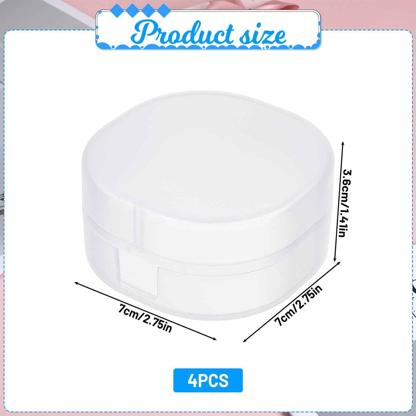 QfwdfcTrenz 4Pcs Plastic Cotton Square Holder Cosmetic Cotton Pad Holder with Hanging Loop Portable Travel and Sealed Suitable for Makeup Remover Cottons Balls, White