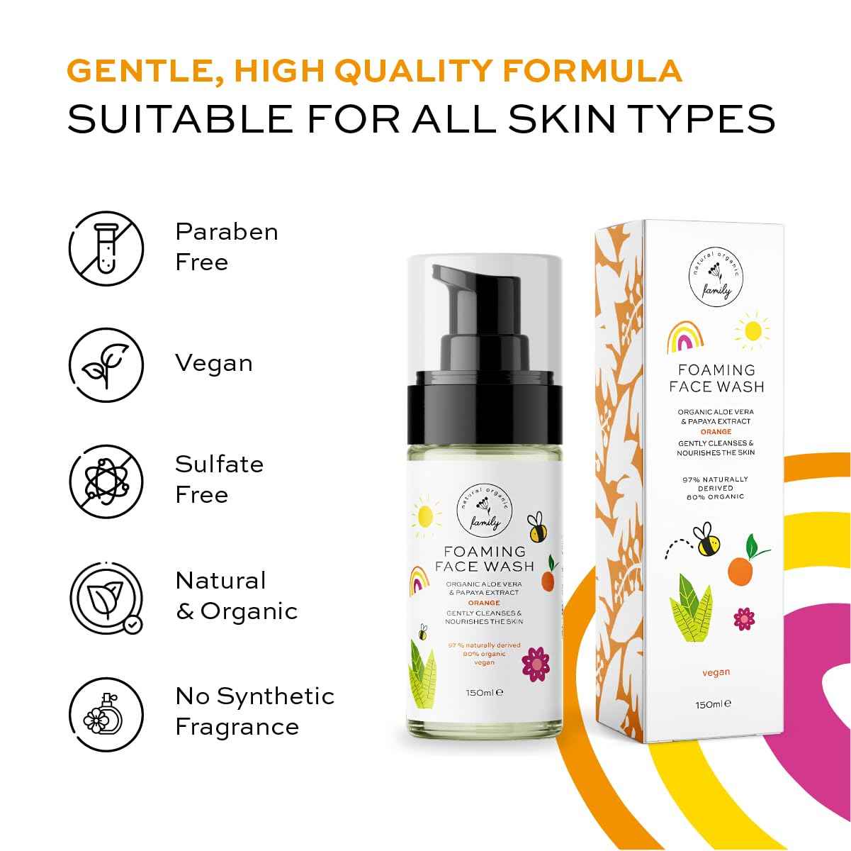 Kid's Organic Skincare Bundle: Foaming Face Wash (Orange) & Hydrating Moisturizer (Blackberry Ylang Ylang)