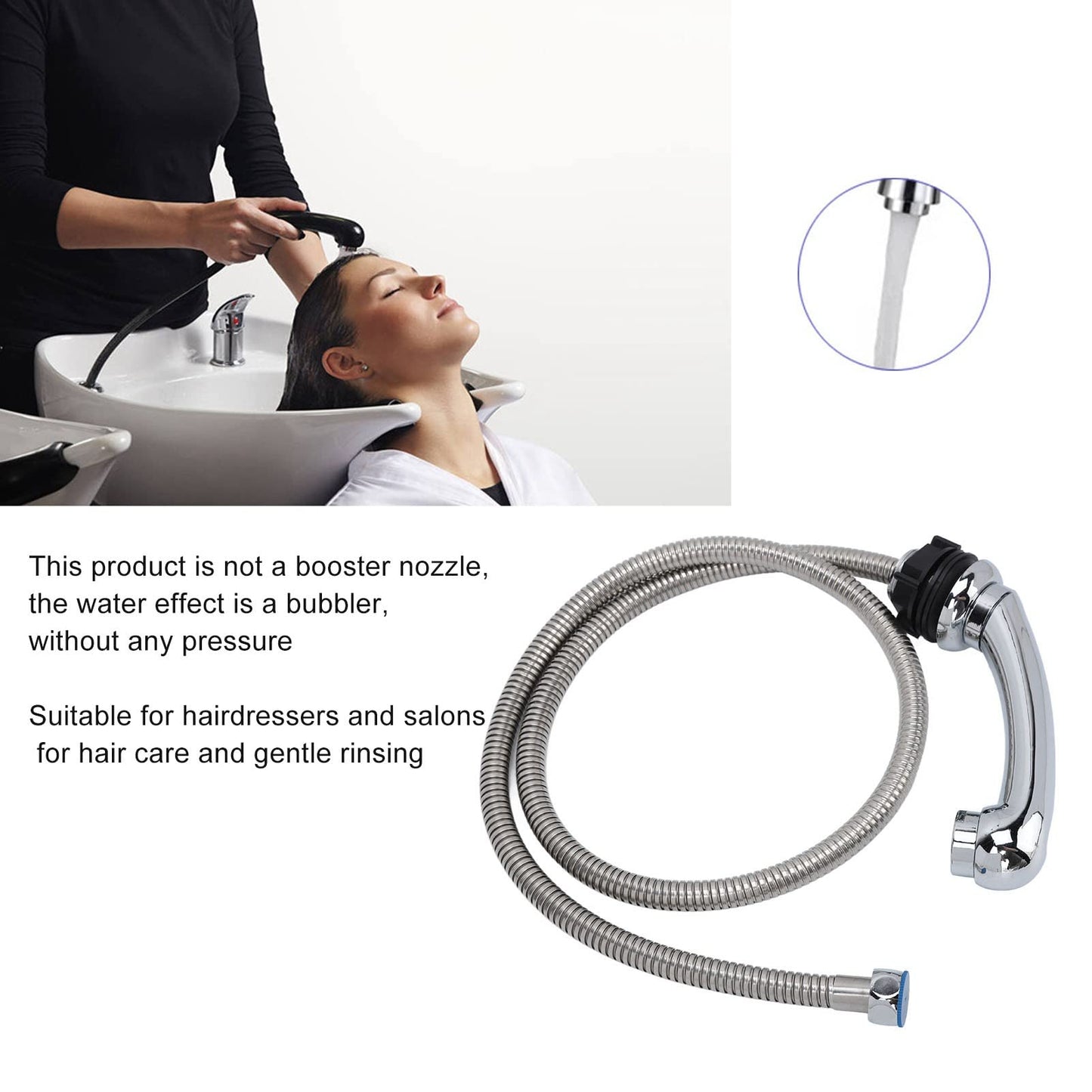 Salon Shampoo Bowl Shower Head, Professional Faucet Sprayer Hose Kit for Beauty Shampoo Bed Bowl and Backwash Unit