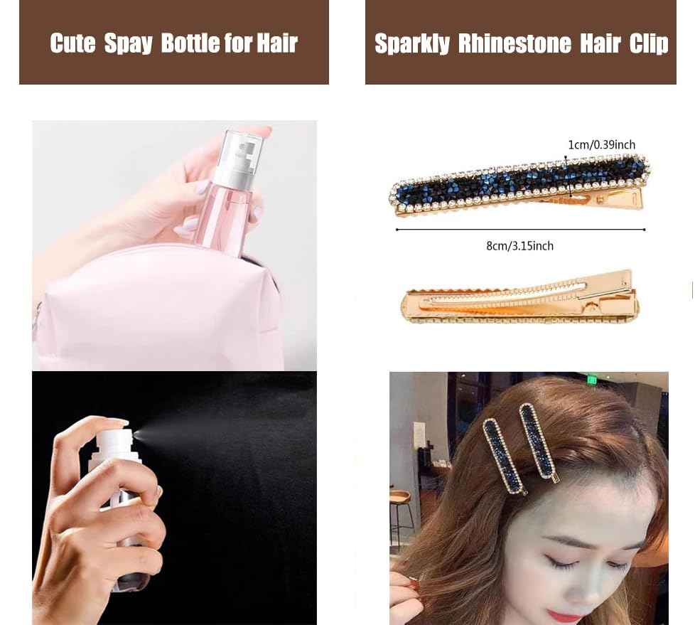 Hair Straightener Titanium Flat Iron with Gorgeous Rhinestone Bling Crystal Diamond, 2 in 1 Hair Straightener and Curler, 60 Min Auto Shut Off, LCD Temp Display (Blue)