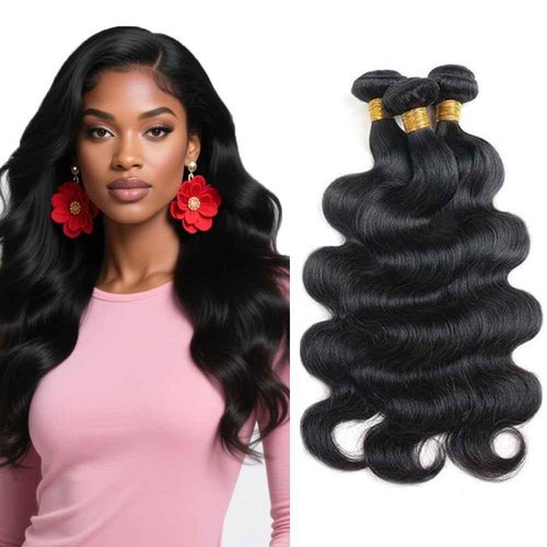 Color #1b Human Hair Bundle Natural Black Body Wave 3 Bundles 14 16 18 inch Real Natural Black Body Wave Human Hair Extensions 1B Color 150g