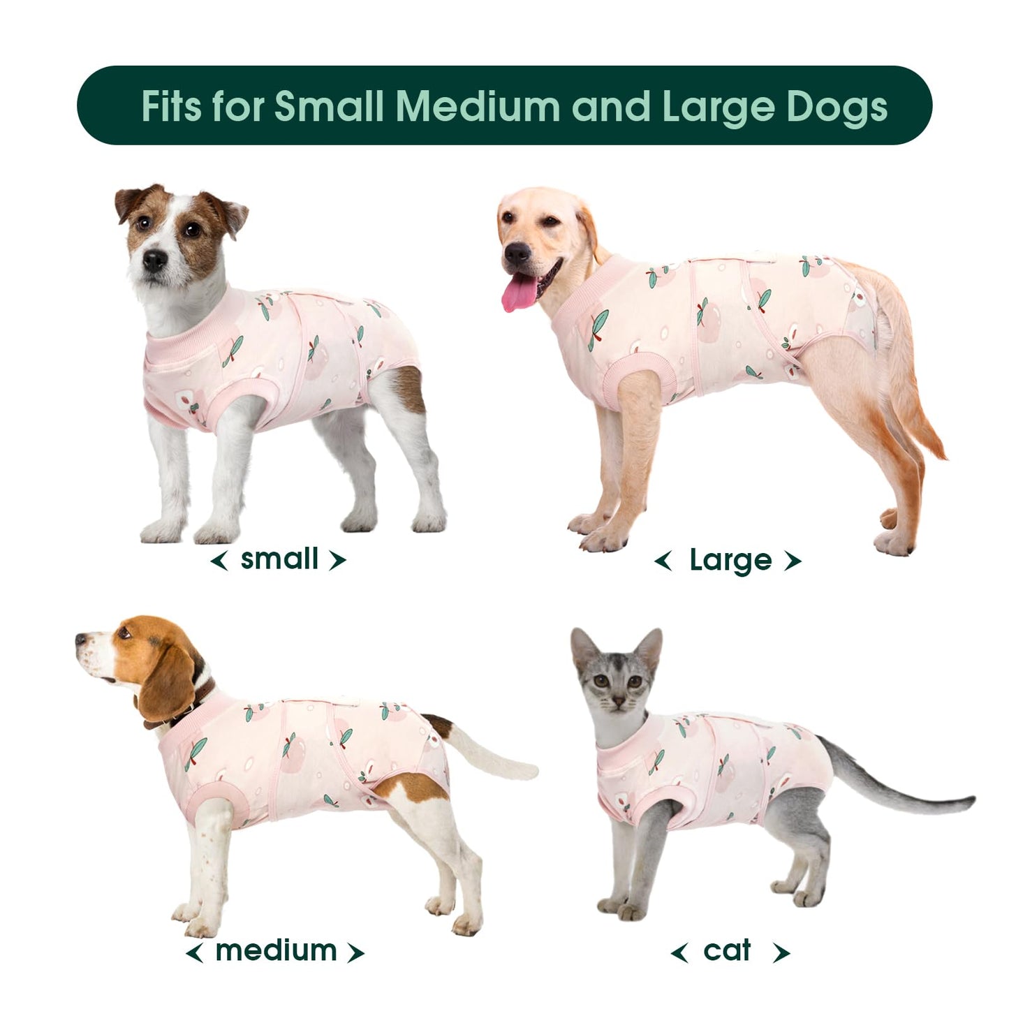 Kuoser Recovery Suit for Dogs Cats After Surgery, Professional Pet Recovery Shirt Dog Abdominal Wounds Bandages, Substitute E-Collar & Cone,Prevent Licking Dog Onesies Pet Surgery Recovery Suit