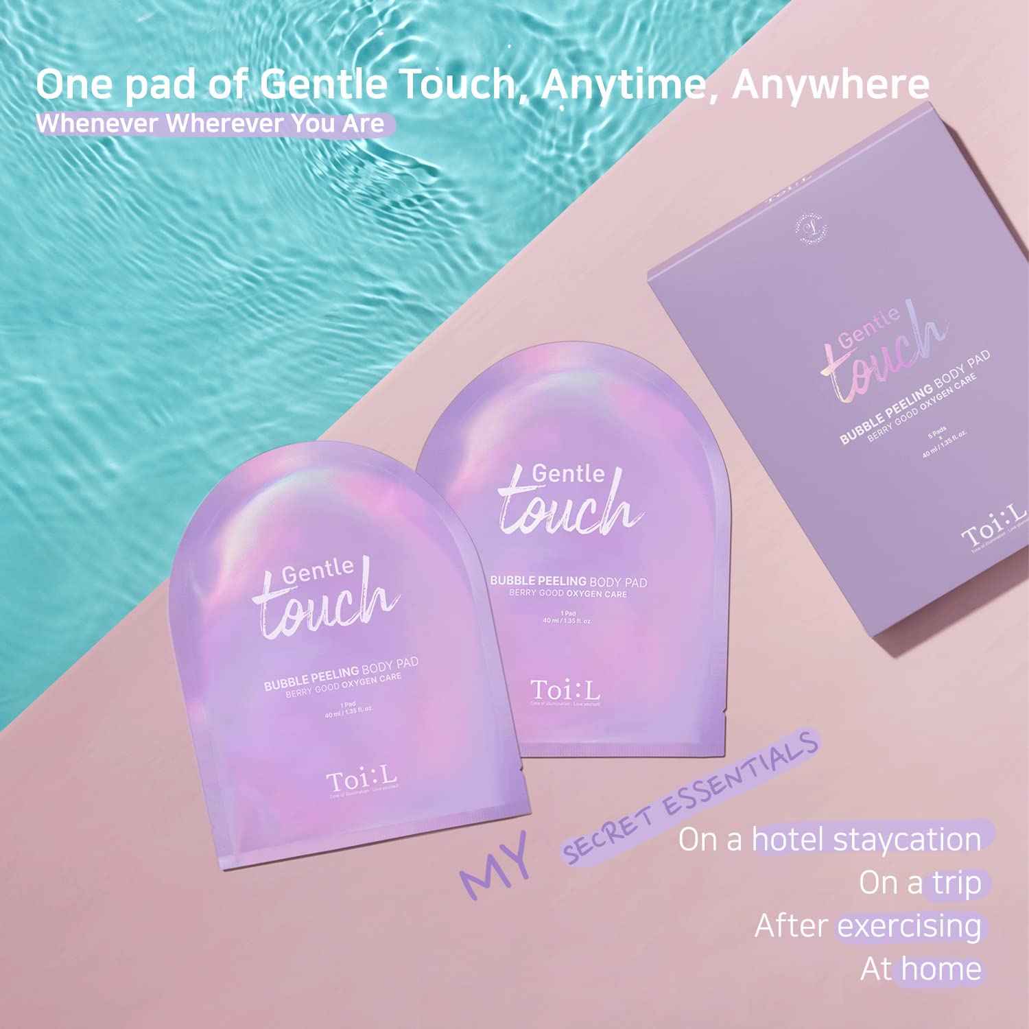 Toi:L Gentle Touch Bubble Peeling Body Pad(5pads), Body Scrub, Exfoliating Mitt for Body, Exfoliating Gloves, washcloth, Body loofah, Dense Bubble Bath, Bath Shower, kp Bump Eraser, Stocking Stuffer