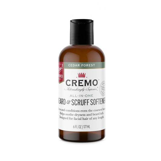 Cremo Cedar Forest Beard & Scruff Softener, Softens and Conditions Coarse Facial Hair of all Lengths in Just 30 Seconds, 6 Fluid Ounce