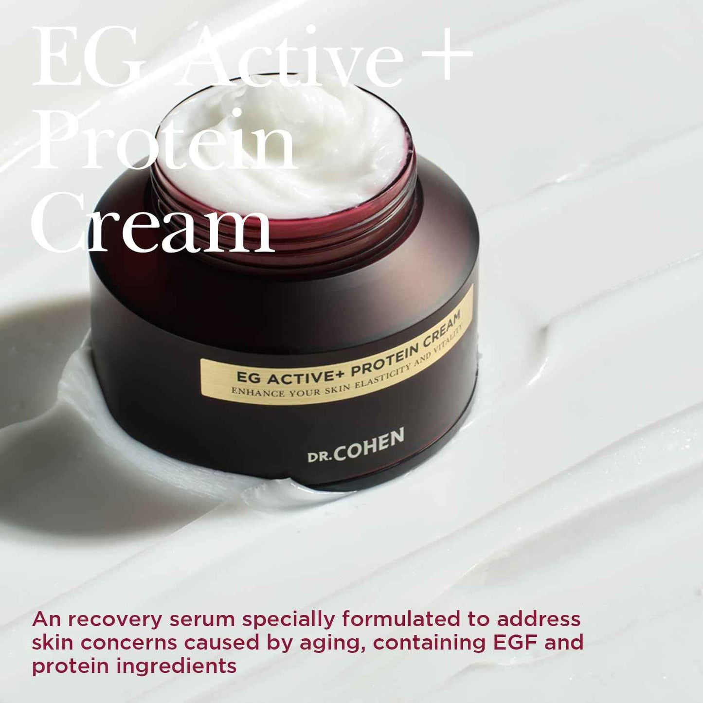 DR. COHEN EG ACTIVE Nano-EGF Hydrating Face Cream – Egg Protein, Ceramide & Hyaluronic Acid – Daily Skin Hydrating Facial Cream – Ideal for Post-Skin Care Routines – 1.69 fl oz