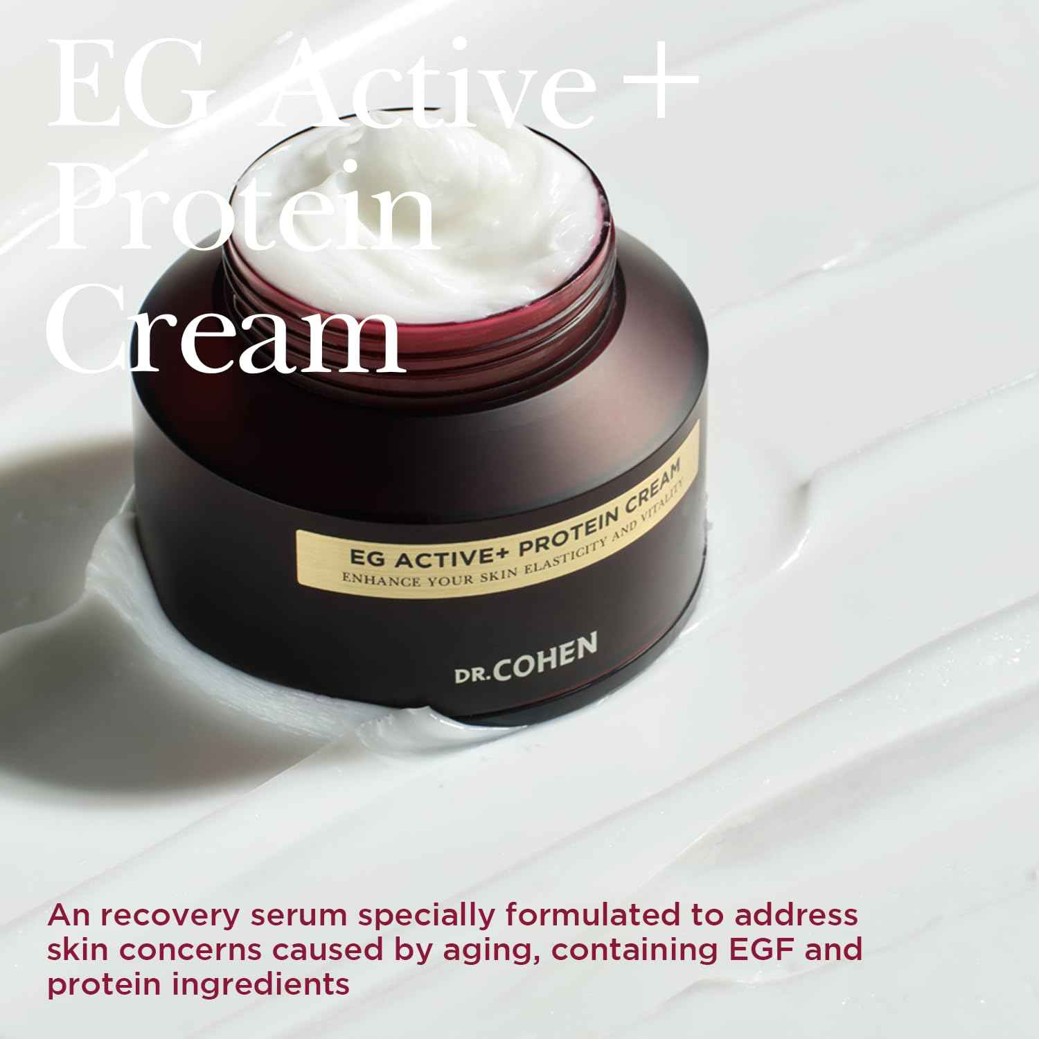 DR. COHEN EG ACTIVE Nano-EGF Hydrating Face Cream – Egg Protein, Ceramide & Hyaluronic Acid – Daily Skin Hydrating Facial Cream – Ideal for Post-Skin Care Routines – 1.69 fl oz