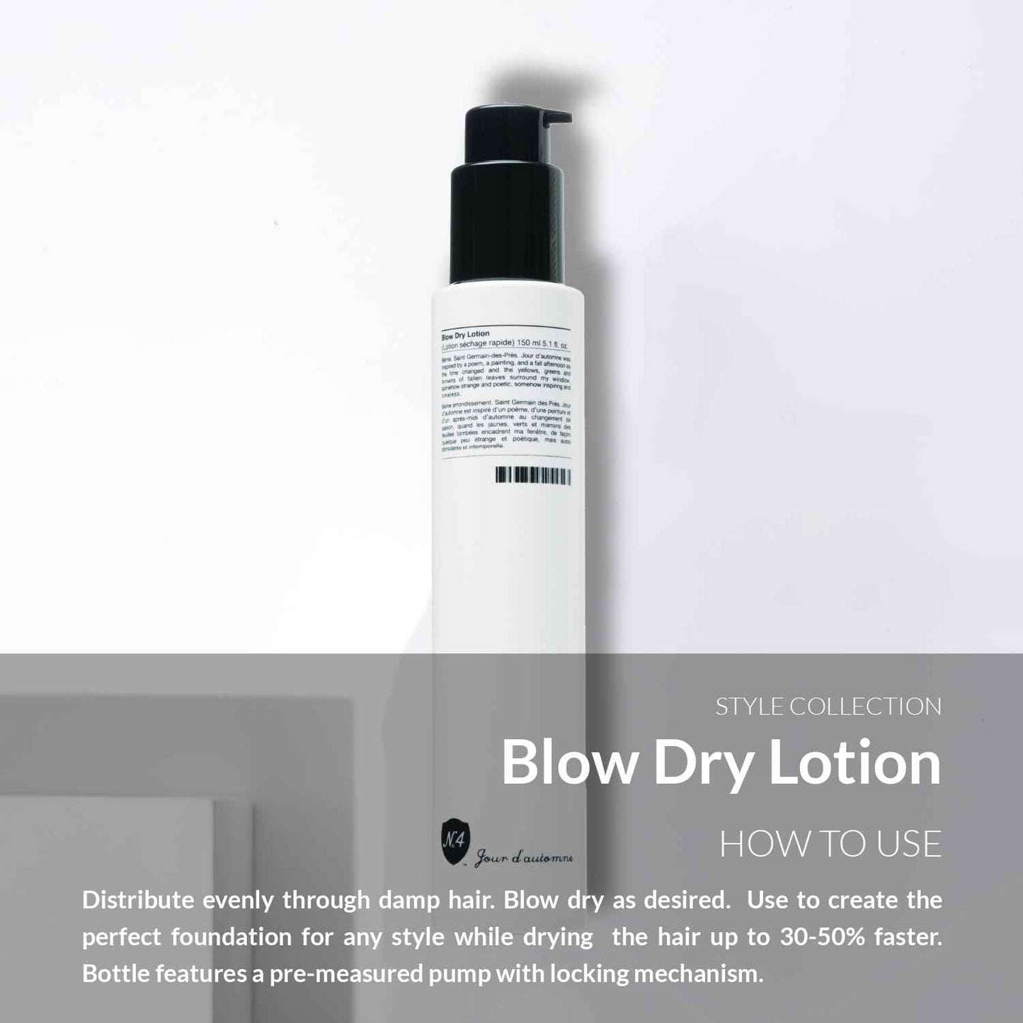 Number 4 Blow Dry Lotion. Hair Styling Cream with Thermal Protection, Reduces Blow Dry Time, Smooth Finish & Volume, Anti-Frizz, 5.1 oz