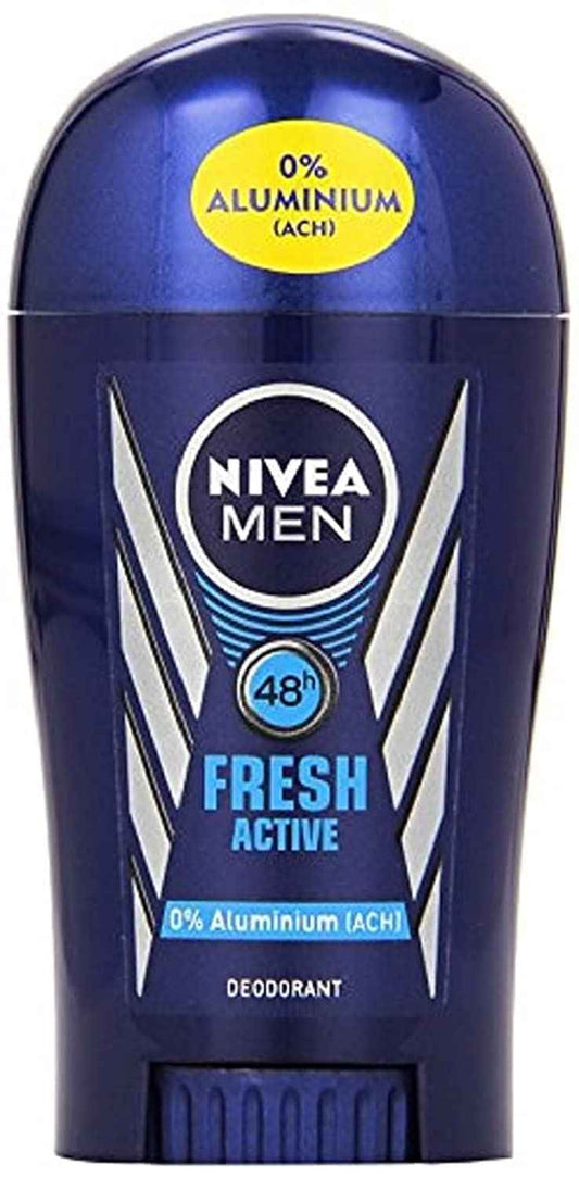 3x Nivea Fresh Active Deodorant Stick 0% Aluminium for Men (Pack of 3)