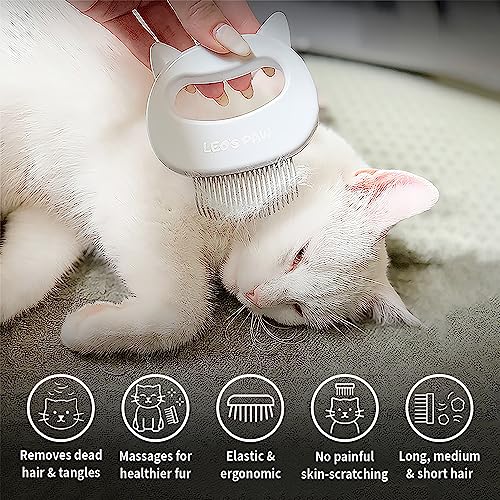 Leo's Paw Massaging Pet Hair Removal Shell Comb for Cats & Dogs