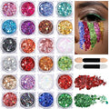 Teenitor 24 Colors Body & Hair Glitter Gel Set