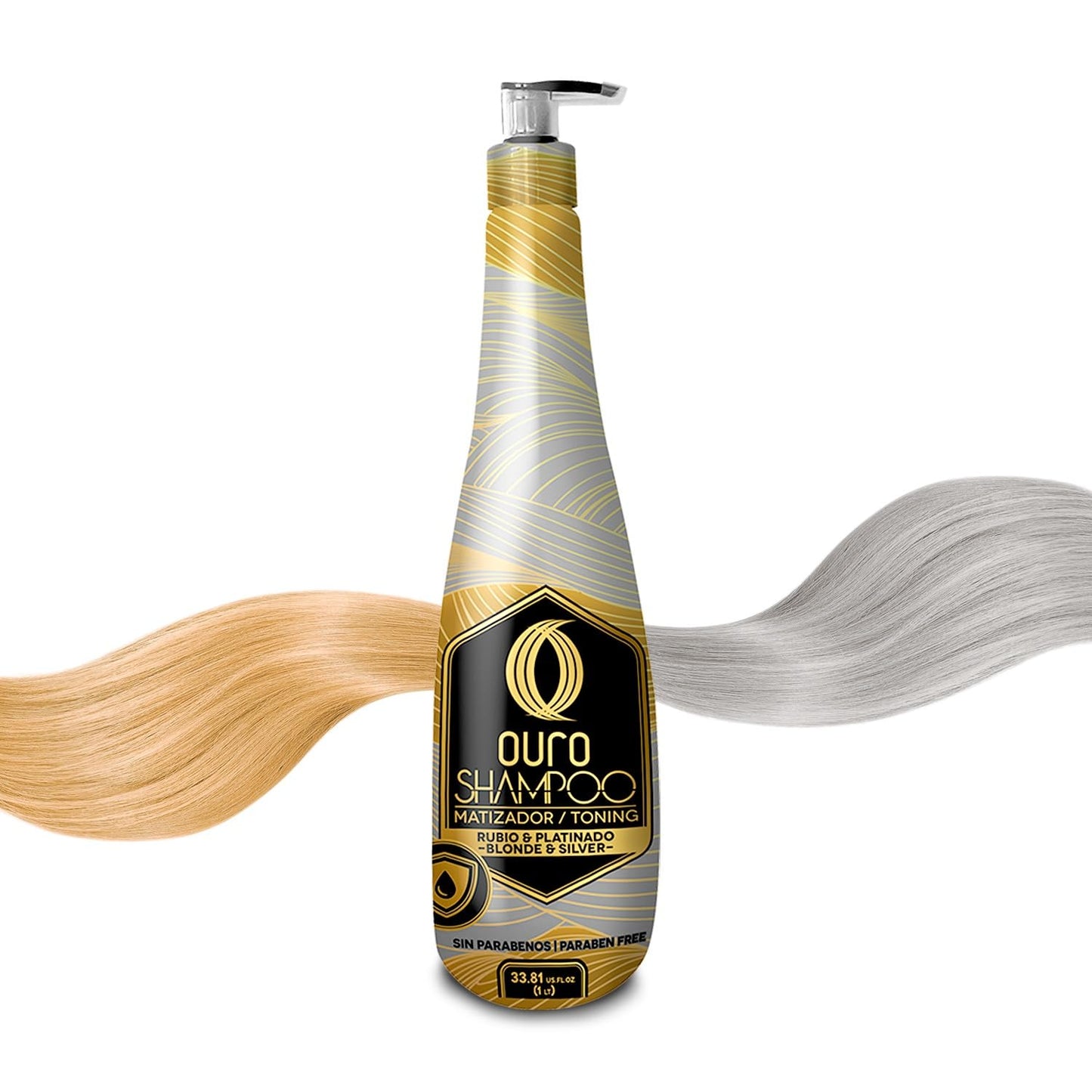 OURO Purple Shampoo for Blonde & Platinum Hair - Neutralizes Yellow & Orange Tones, Revitalizes Color, Nourishes Without Damage, Ashy Silver Effect, Enhances Gray Hair, 33,8 oz