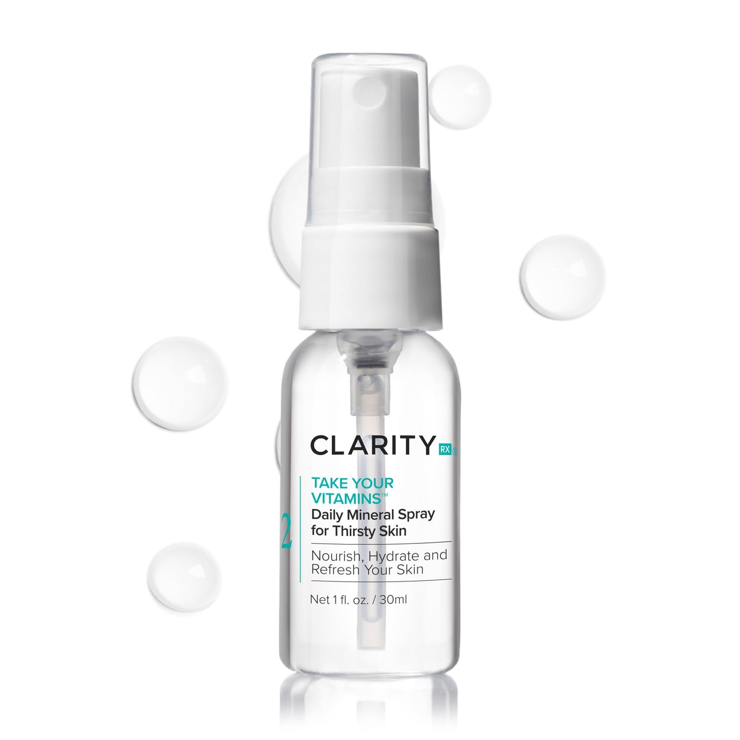 ClarityRx Take Your Vitamins Daily Mineral Spray for Dry Skin, Natural Plant-Based Moisturizing Face & Body Mist for All Skin Types (1 fl oz)