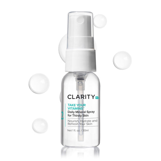 ClarityRx Take Your Vitamins Daily Mineral Spray for Dry Skin, Natural Plant-Based Moisturizing Face & Body Mist for All Skin Types (1 fl oz)