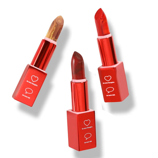 WYRL Beauty Empowerment Luxe Vegan Lipstick Trio - Enriched Formula for Moisturizing, Vibrant, Creamy, And Long-Lasting Lips - Glamorous Red Lipstick for Women (Set Of 3)