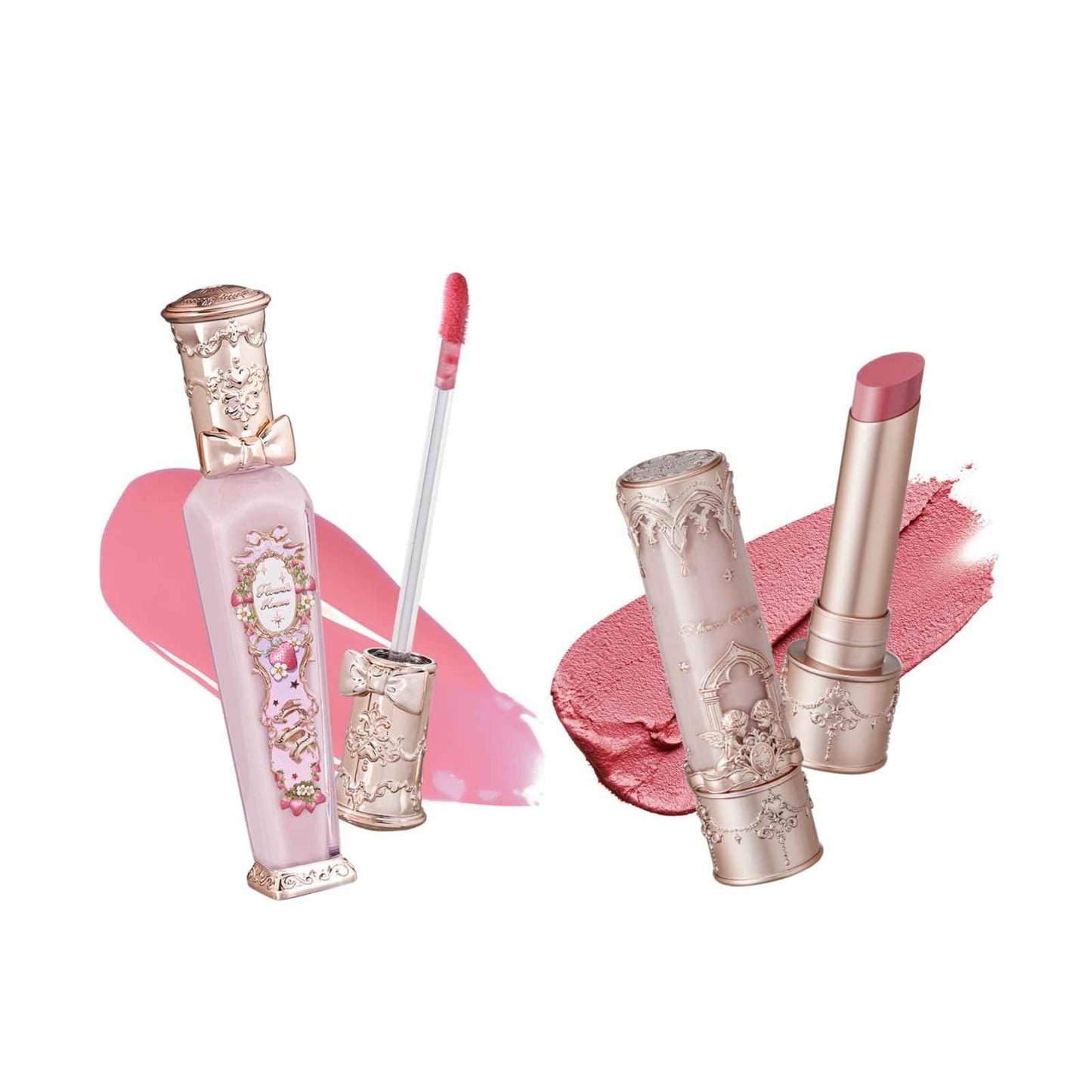 Flower Knows Violet Strawberry Rococo Glowy Lip Gloss G01 Little Angel Matte Lipstick C05