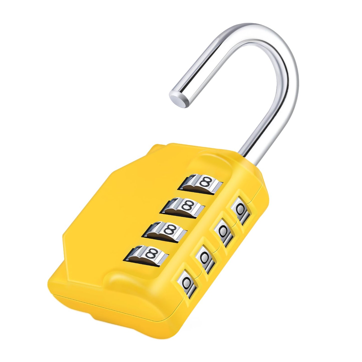 ZHEGE Combination Lock, 4 Digit Combination Padlock Outdoor, School Lock, Gym Lock (Yellow)