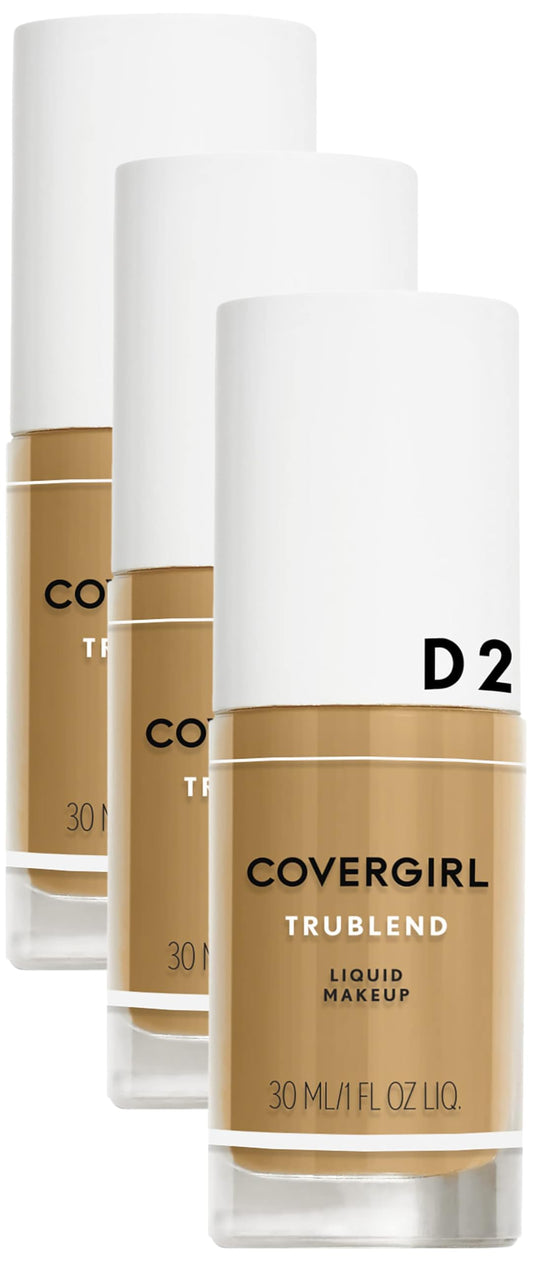 COVERGIRL truBlend Liquid Foundation Makeup Sun Beige D2, 1 oz (packaging may vary) (Pack of 3)