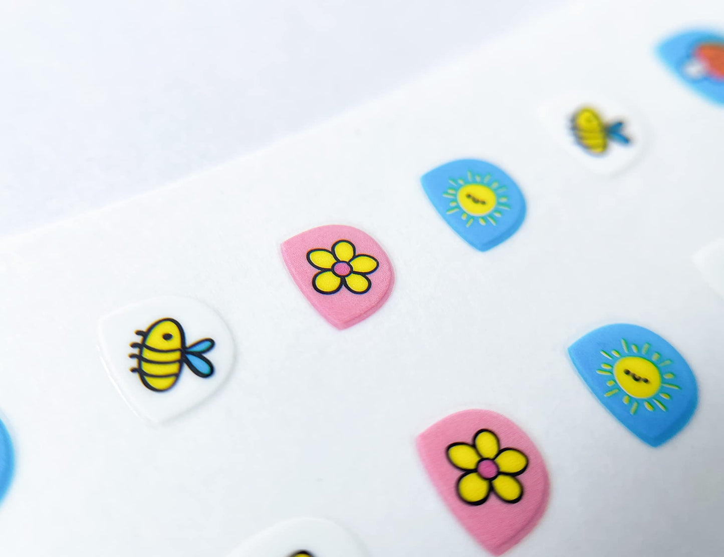 Little Kids Nail Stickers Full Nail Wraps Self Adhesive Nail Polish Decals for Kids Girls Nail Art Decoration Fun Including Rainbow Flower Cow Fruit Food Star Cloud Bee for Age 3 4 5 6 7 8(Pack of 12)