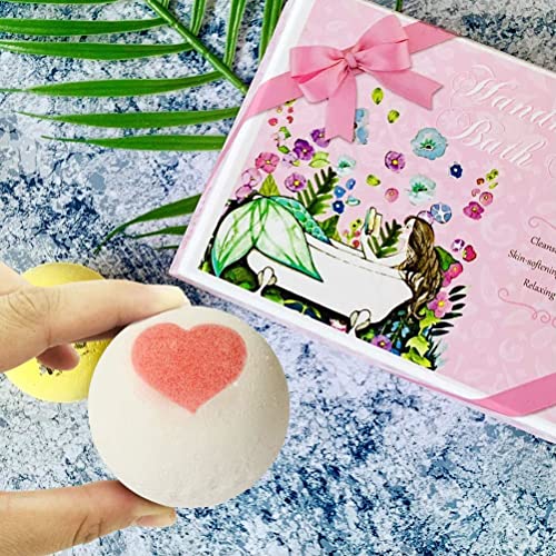 Natural Bath Bomb Gift Set - 7 Fizzy Bubble Bath Bombs with Shea Butter