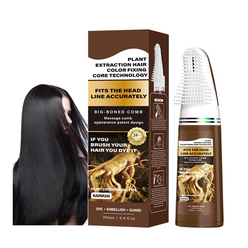 Hair Dye Cream with Integrated Comb - Long-lasting Ash Brown