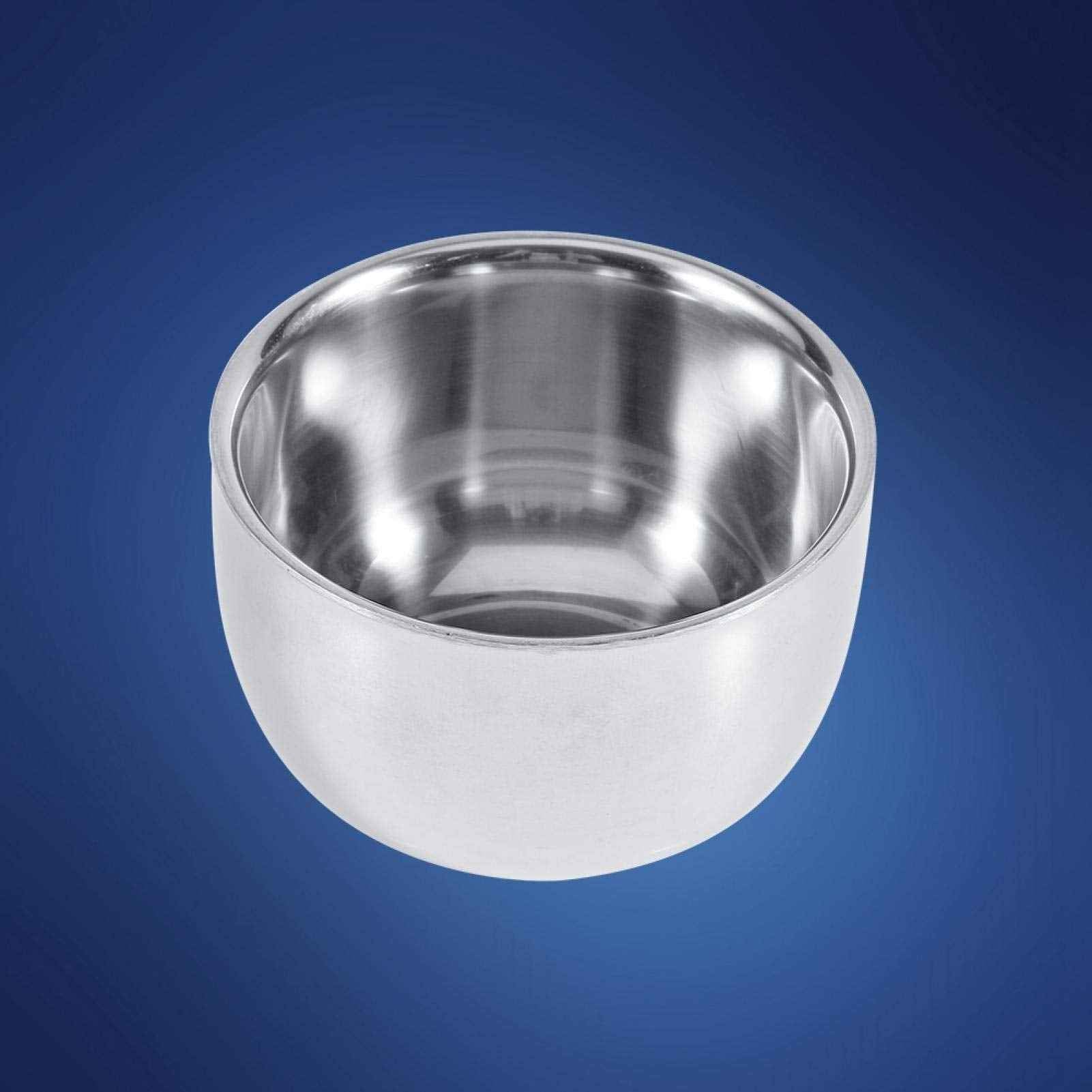 Agatige Shaving Bowl for Men, Double Layer Stainless Steel Shaving Lather Dish Soap Bowl Accessories for Barber Shops, Home, Business or Travel Use