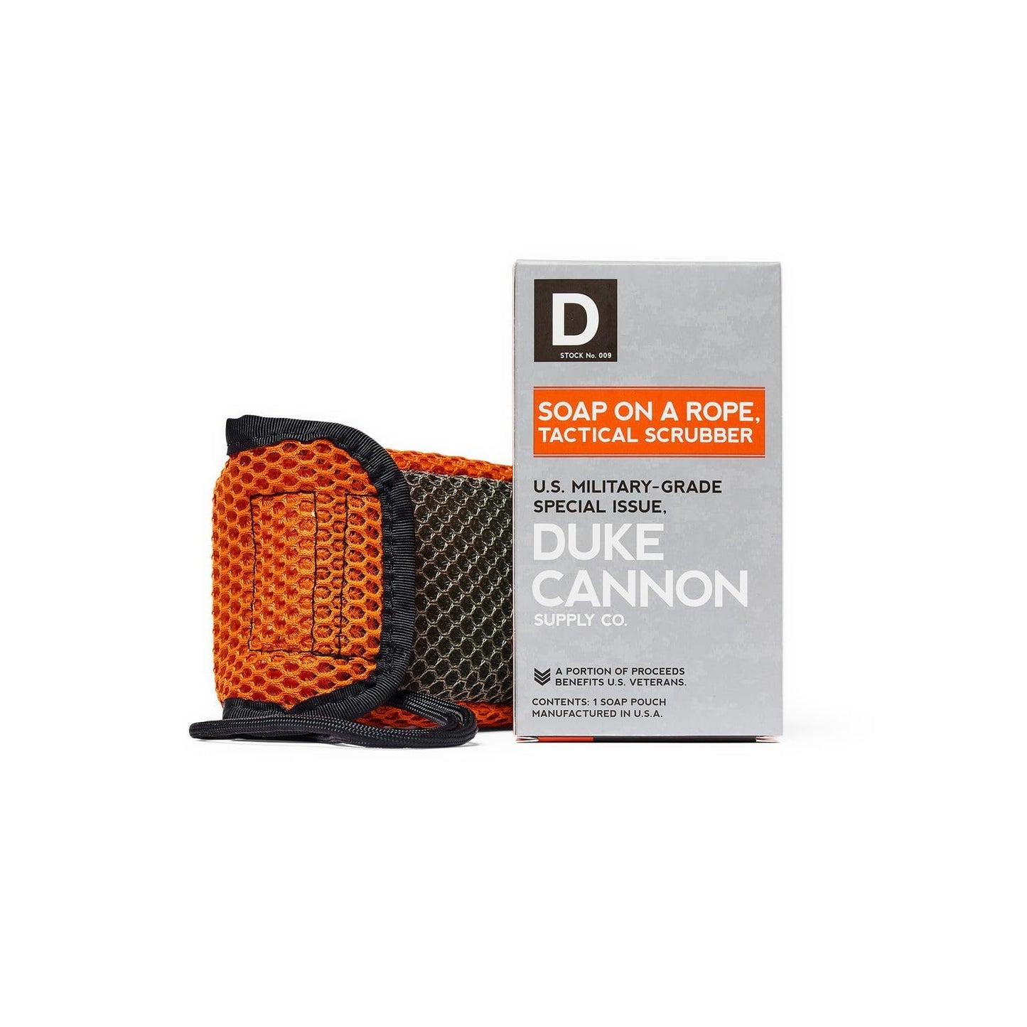 Duke Cannon Tactical Scrubber Soap Pouch - U.S. Military-Grade, Coarse and Soft Mesh, 550 Paracord, Shower Hygiene Essential for Men's Bar Soap